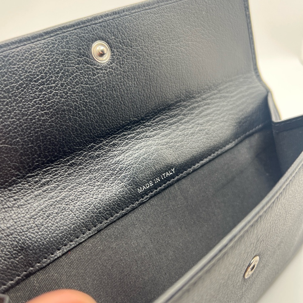 Authentic CHANEL CC Black Camellia Calfskin Leather Long Wallet W/ Serial Card - Picture 7 of 12
